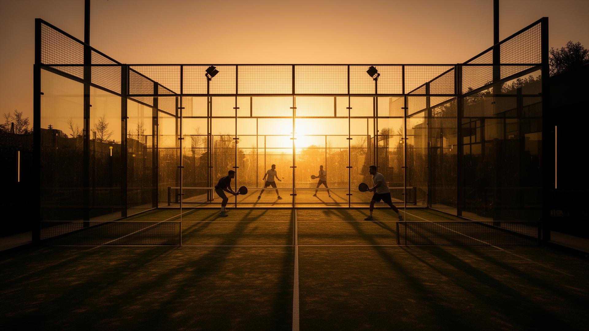 Business professionals playing padel at a networking event in Nottingham